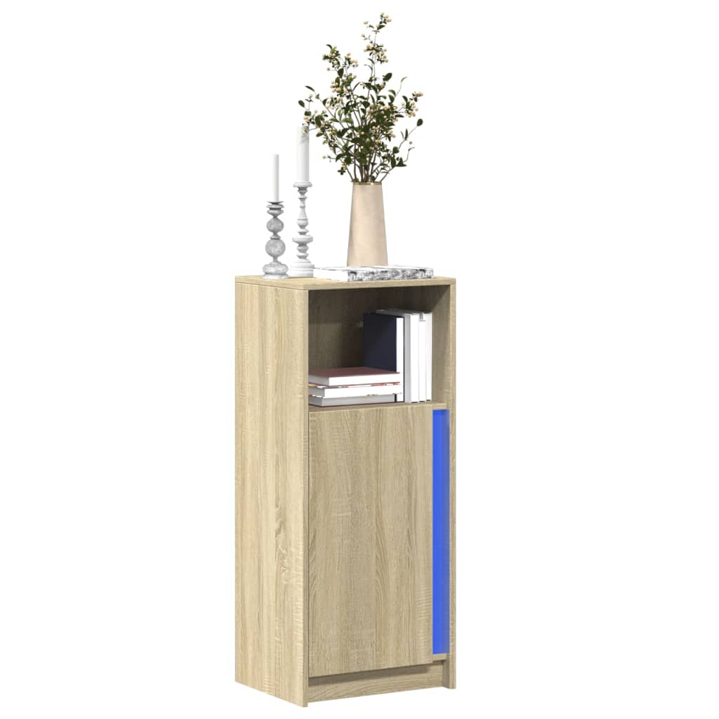 vidaXL Sideboard with LED Sonoma Oak 42.5x34x100 cm Engineered Wood