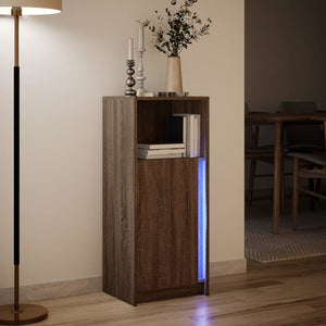 vidaXL Sideboard with LED Brown Oak 42.5x34x100 cm Engineered Wood