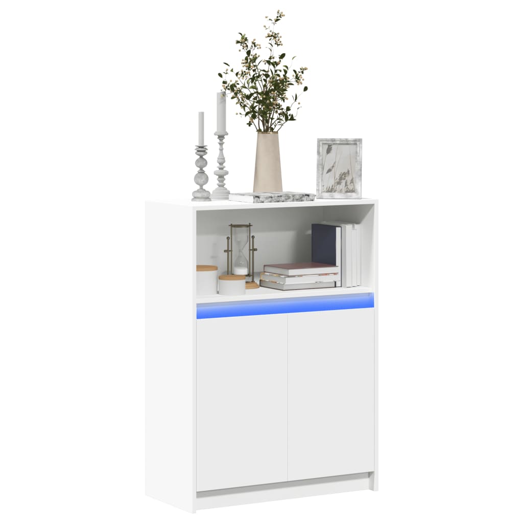 vidaXL Sideboard with LED White 72x34x100 cm Engineered Wood