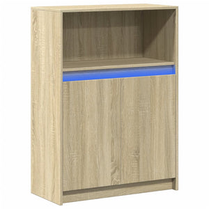 vidaXL Sideboard with LED Sonoma Oak 72x34x100 cm Engineered Wood