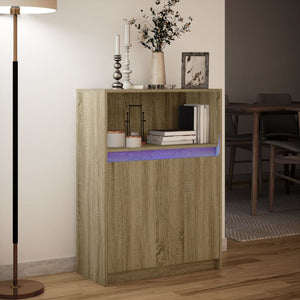 vidaXL Sideboard with LED Sonoma Oak 72x34x100 cm Engineered Wood