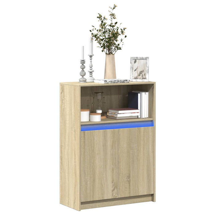 vidaXL Sideboard with LED Sonoma Oak 72x34x100 cm Engineered Wood