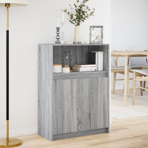 vidaXL Sideboard with LED Grey Sonoma 72x34x100 cm Engineered Wood