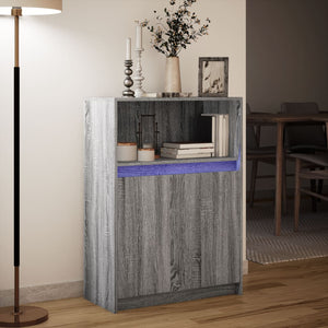 vidaXL Sideboard with LED Grey Sonoma 72x34x100 cm Engineered Wood