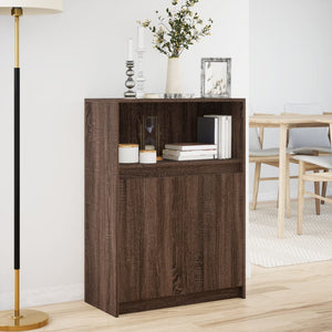 vidaXL Sideboard with LED Brown Oak 72x34x100 cm Engineered Wood