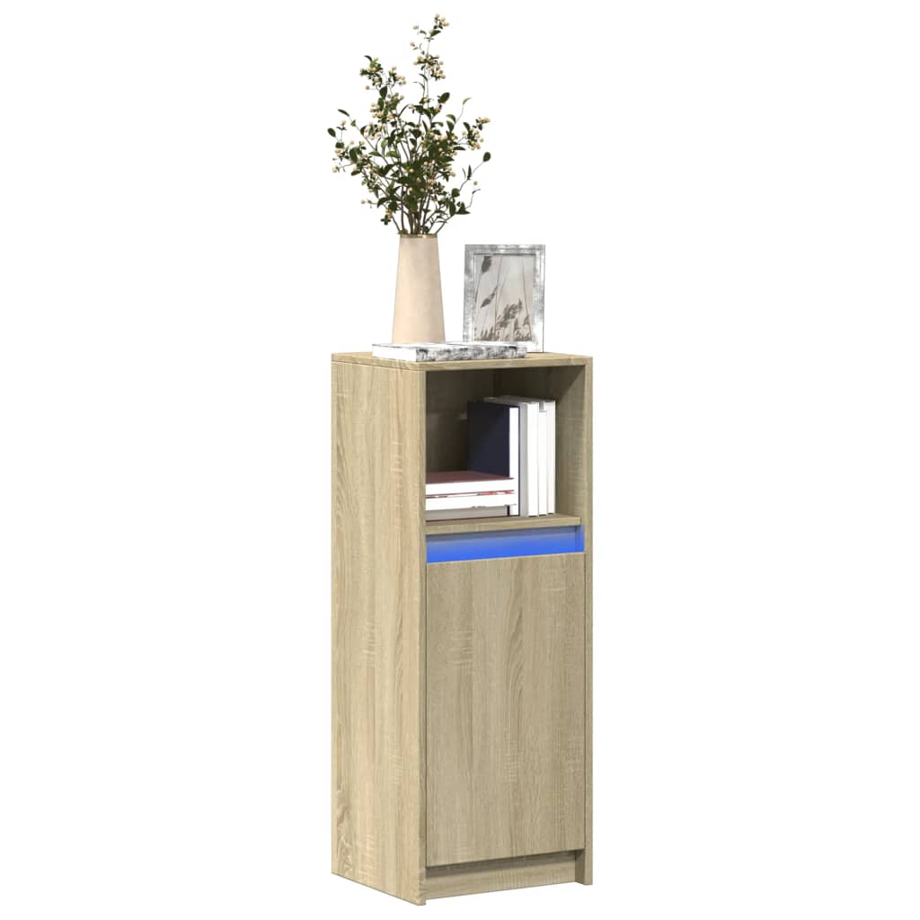 vidaXL Sideboard with LED Sonoma Oak 38x34x100 cm Engineered Wood