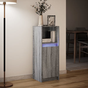 vidaXL Sideboard with LED Grey Sonoma 38x34x100 cm Engineered Wood