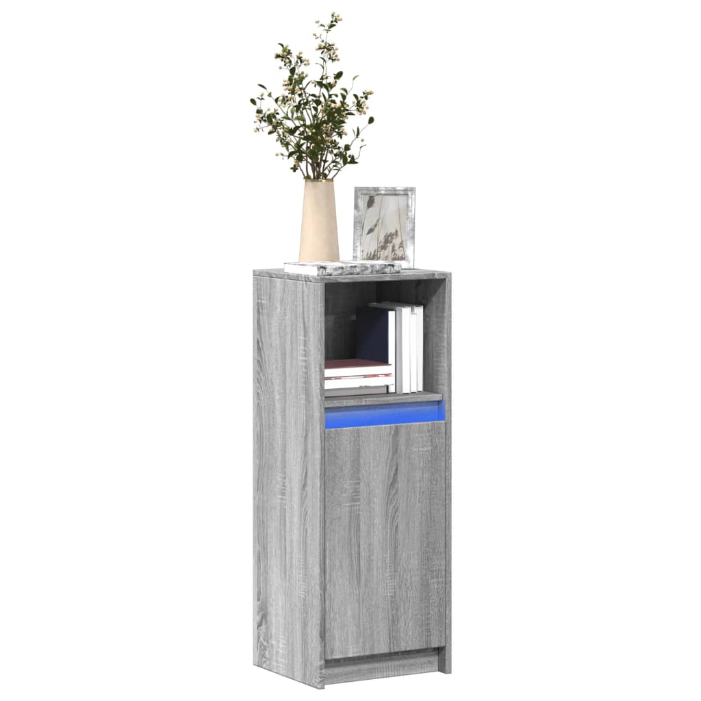 vidaXL Sideboard with LED Grey Sonoma 38x34x100 cm Engineered Wood