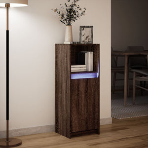 vidaXL Sideboard with LED Brown Oak 38x34x100 cm Engineered Wood