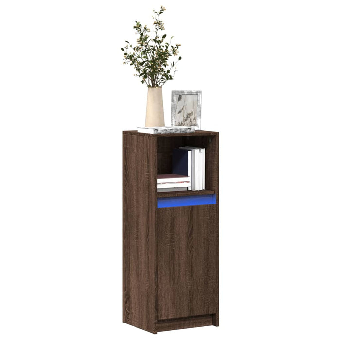 vidaXL Sideboard with LED Brown Oak 38x34x100 cm Engineered Wood