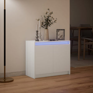 vidaXL Sideboard with LED White 72x34x61 cm Engineered Wood