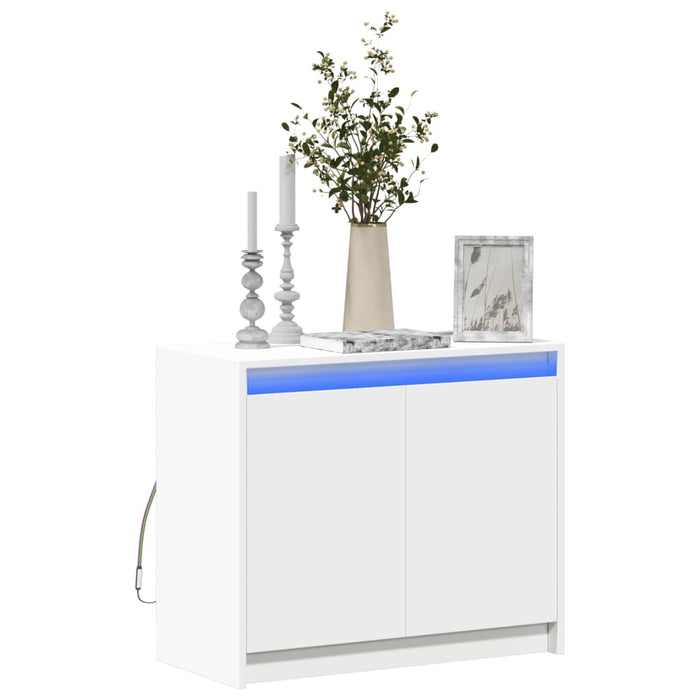 vidaXL Sideboard with LED White 72x34x61 cm Engineered Wood