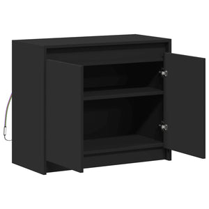 vidaXL Sideboard with LED Black 72x34x61 cm Engineered Wood