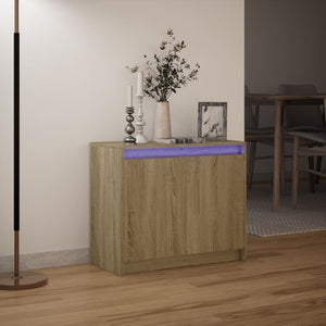 vidaXL Sideboard with LED Sonoma Oak 72x34x61 cm Engineered Wood