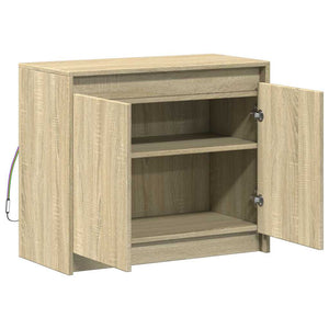 vidaXL Sideboard with LED Sonoma Oak 72x34x61 cm Engineered Wood