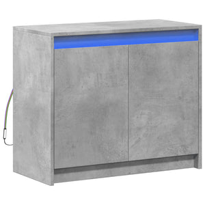 vidaXL Sideboard with LED Concrete Grey 72x34x61 cm Engineered Wood