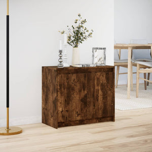 vidaXL Sideboard with LED Smoked Oak 72x34x61 cm Engineered Wood