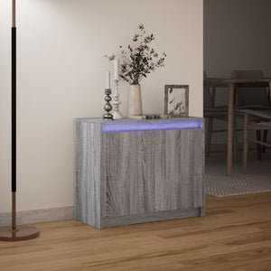 vidaXL Sideboard with LED Grey Sonoma 72x34x61 cm Engineered Wood