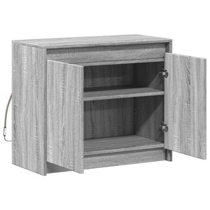 vidaXL Sideboard with LED Grey Sonoma 72x34x61 cm Engineered Wood