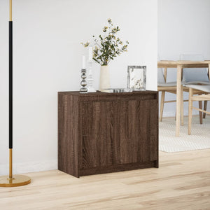 vidaXL Sideboard with LED Brown Oak 72x34x61 cm Engineered Wood