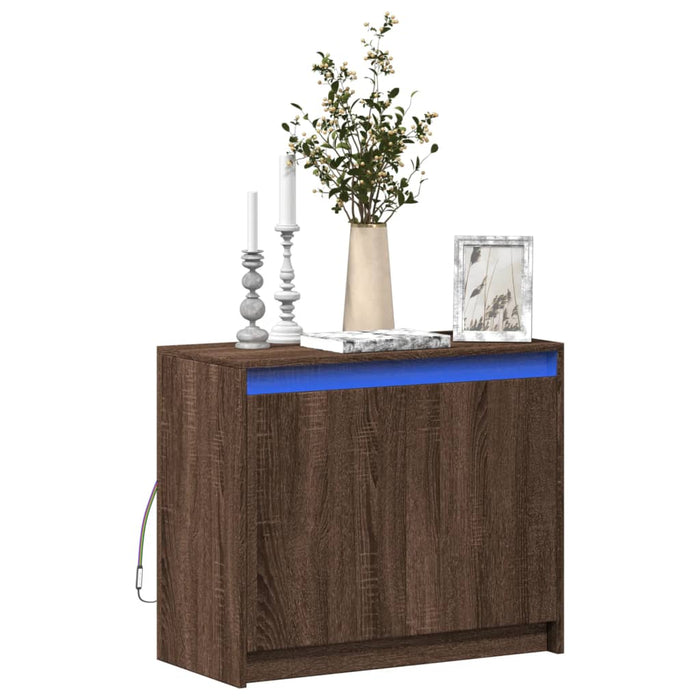 vidaXL Sideboard with LED Brown Oak 72x34x61 cm Engineered Wood