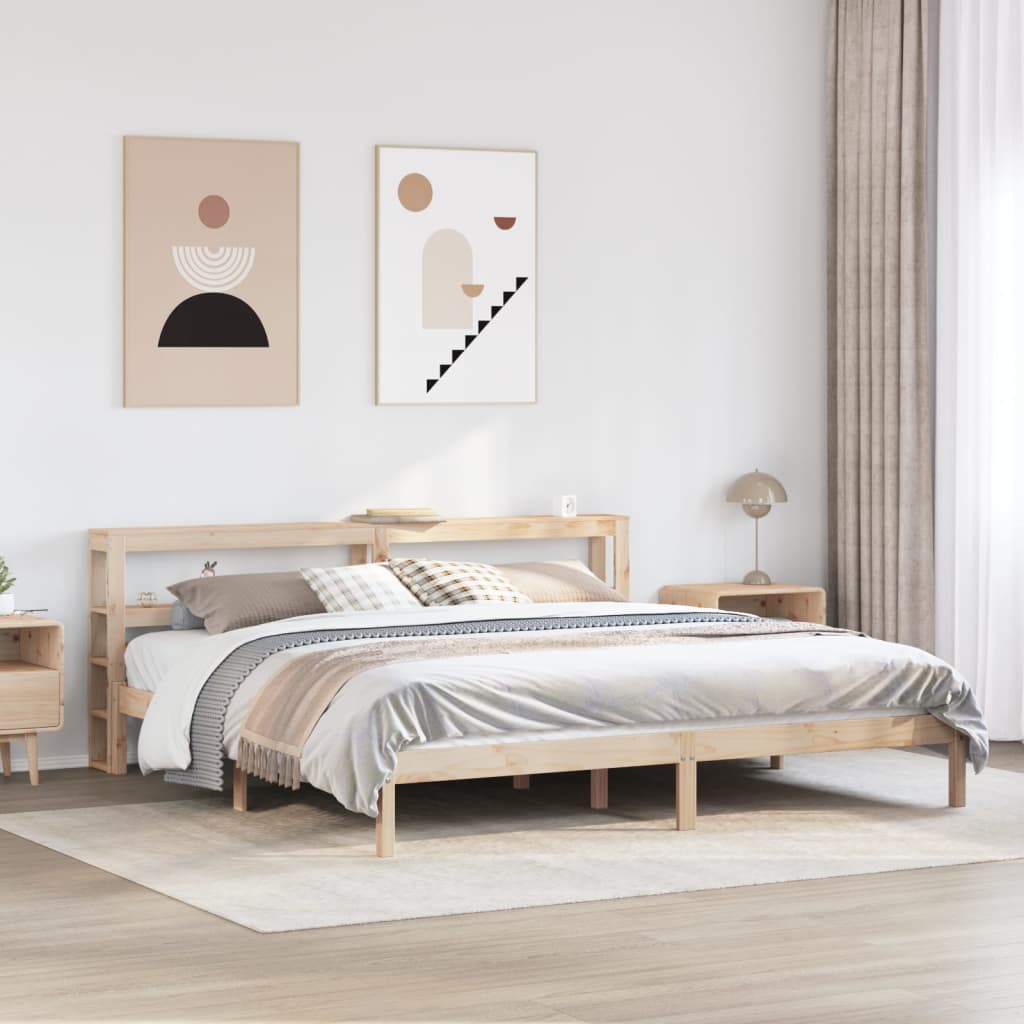 vidaXL Bed Frame without Mattress 200x200 cm Solid Wood Pine