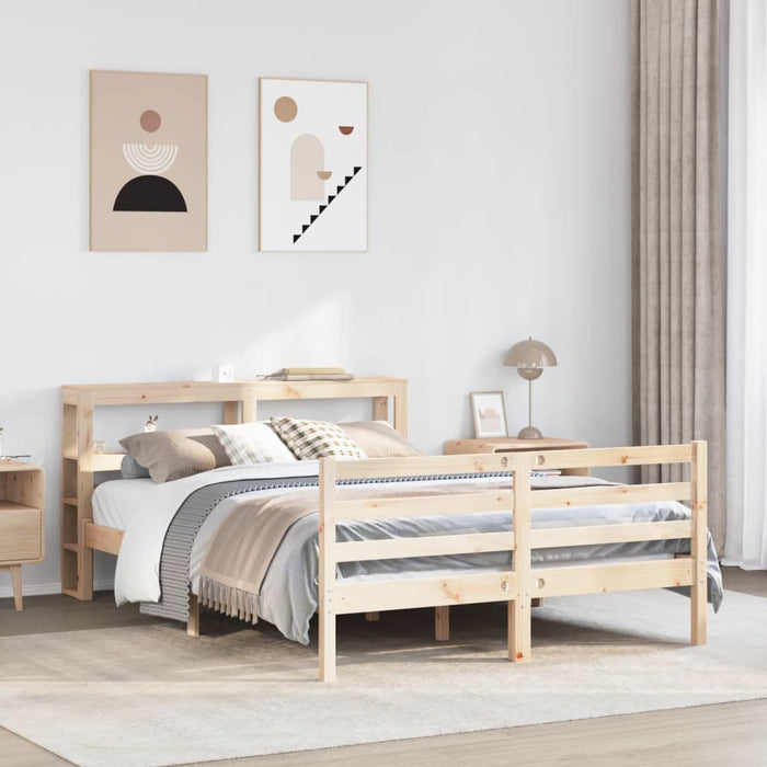 vidaXL Bed Frame without Mattress 140x190 cm Solid Wood Pine