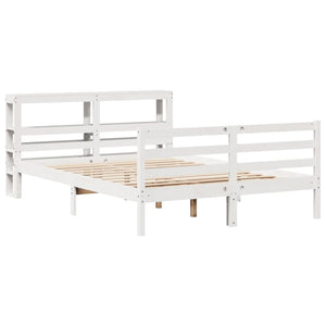 vidaXL Bed Frame without Mattress White 140x200 cm Solid Wood Pine