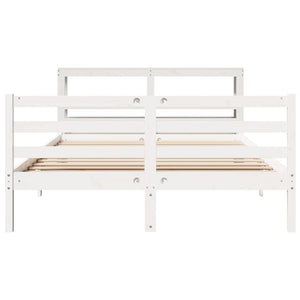 vidaXL Bed Frame without Mattress White 140x200 cm Solid Wood Pine