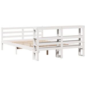 vidaXL Bed Frame without Mattress White 140x200 cm Solid Wood Pine