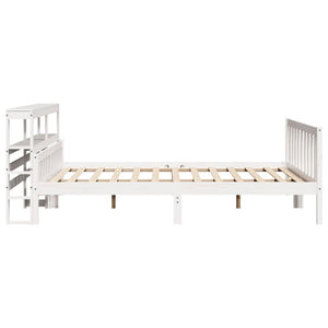 vidaXL Bed Frame without Mattress White 180x200 cm Super King Solid Wood Pine