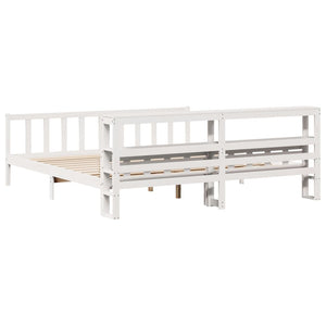 vidaXL Bed Frame without Mattress White 180x200 cm Super King Solid Wood Pine