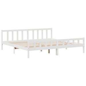 vidaXL Bed Frame without Mattress White 180x200 cm Super King Solid Wood Pine