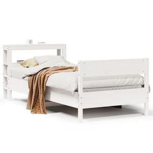 vidaXL Bed Frame without Mattress White 100x200 cm Solid Wood Pine