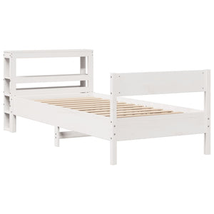 vidaXL Bed Frame without Mattress White 100x200 cm Solid Wood Pine