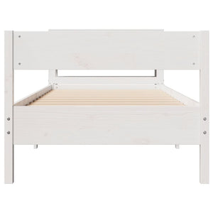 vidaXL Bed Frame without Mattress White 100x200 cm Solid Wood Pine