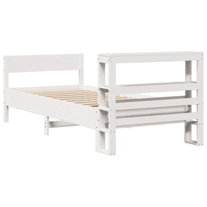 vidaXL Bed Frame without Mattress White 100x200 cm Solid Wood Pine