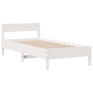 vidaXL Bed Frame without Mattress White 100x200 cm Solid Wood Pine