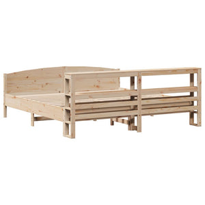 vidaXL Bed Frame without Mattress 180x200 cm Super King Solid Wood Pine