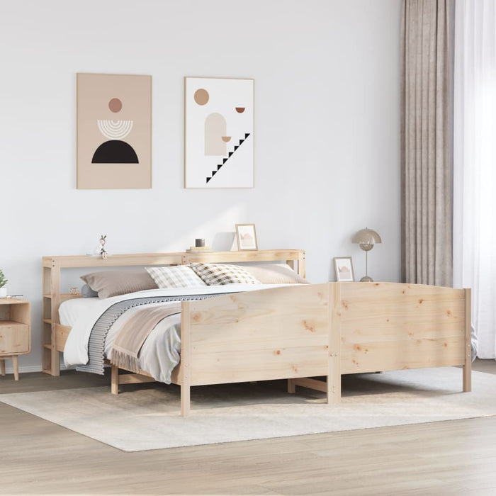 vidaXL Bed Frame without Mattress 180x200 cm Super King Solid Wood Pine