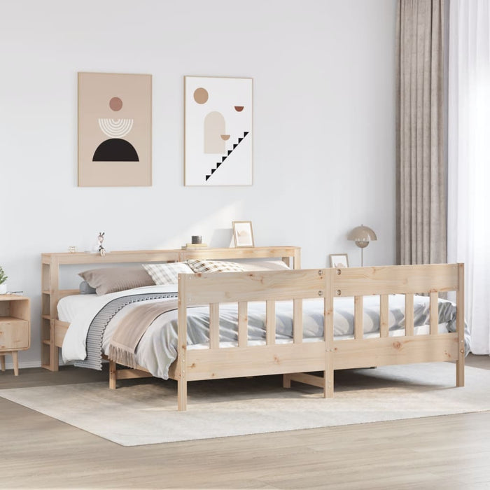 vidaXL Bed Frame without Mattress 180x200 cm Super King Solid Wood Pine