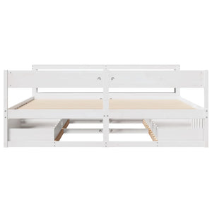 vidaXL Bed Frame without Mattress White 180x200 cm Super King Size Solid Wood Pine