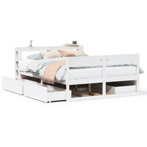 vidaXL Bed Frame without Mattress White 140x200 cm Solid Wood Pine