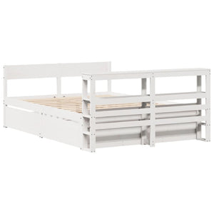 vidaXL Bed Frame without Mattress White 140x200 cm Solid Wood Pine