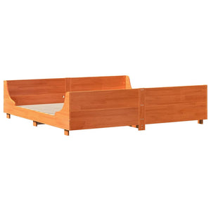 vidaXL Bed Frame without Mattress Wax Brown 200x200 cm Solid Wood Pine