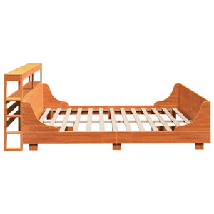 vidaXL Bed Frame without Mattress Wax Brown 200x200 cm Solid Wood Pine