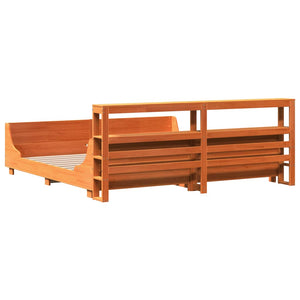 vidaXL Bed Frame without Mattress Wax Brown 200x200 cm Solid Wood Pine