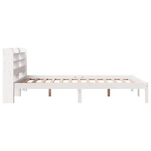 vidaXL Bed Frame without Mattress White 150x200 cm King Size Solid Wood Pine