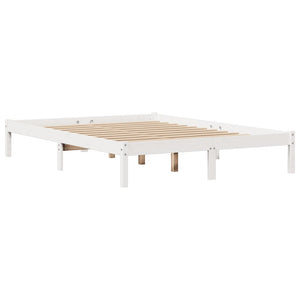 vidaXL Bed Frame without Mattress White 150x200 cm King Size Solid Wood Pine