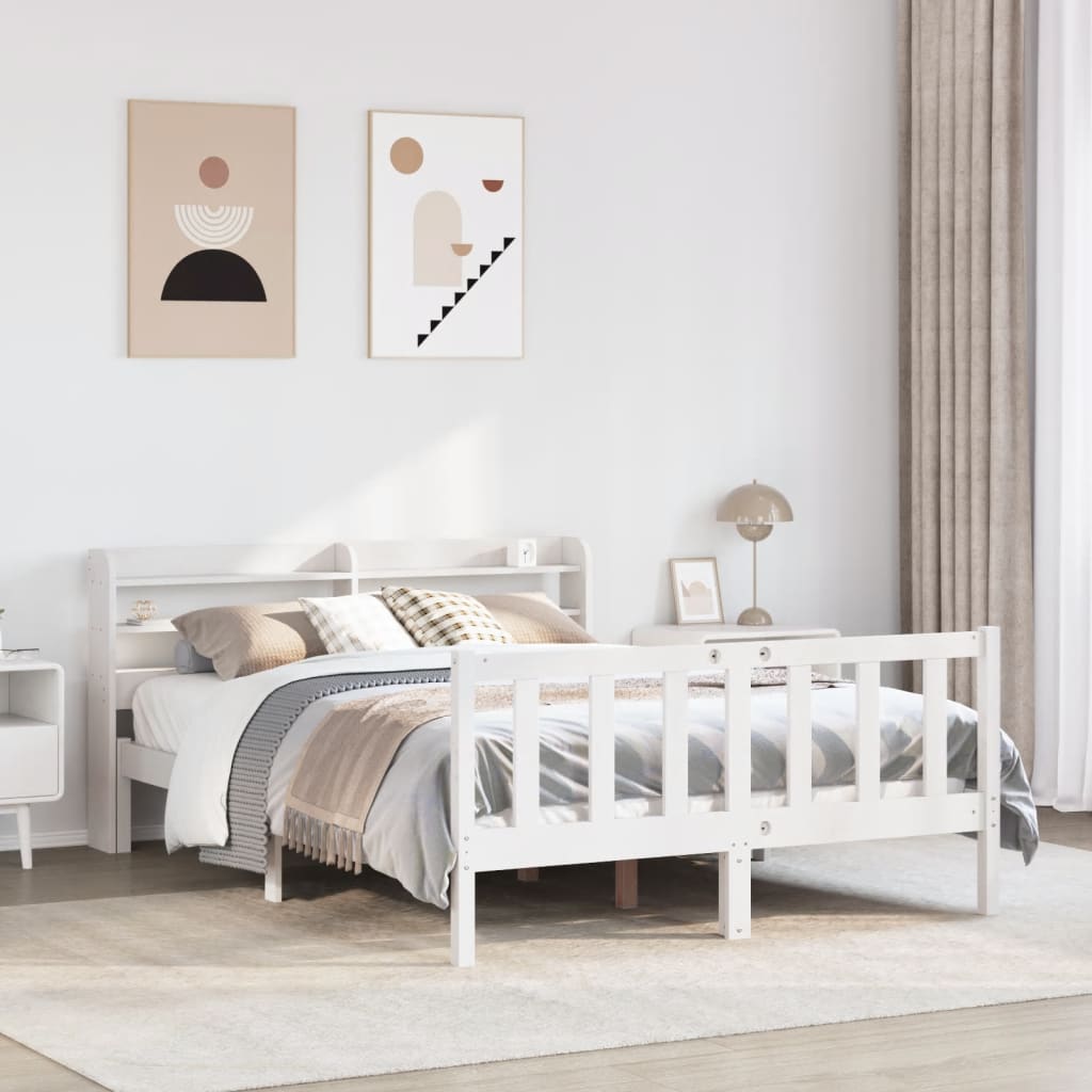 vidaXL Bed Frame without Mattress White 120x200 cm Solid Wood Pine